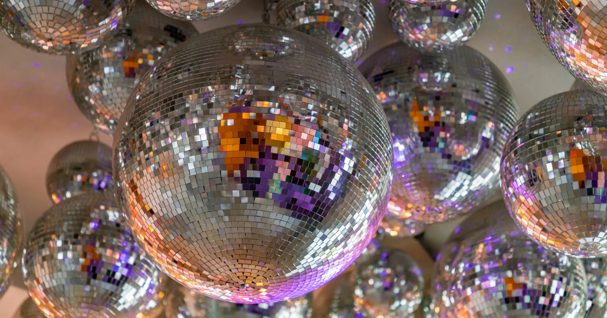 disco balls at wedding