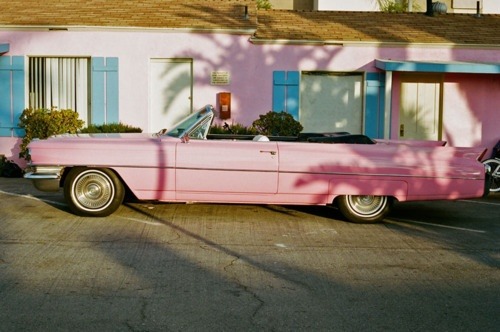 pink convertible car