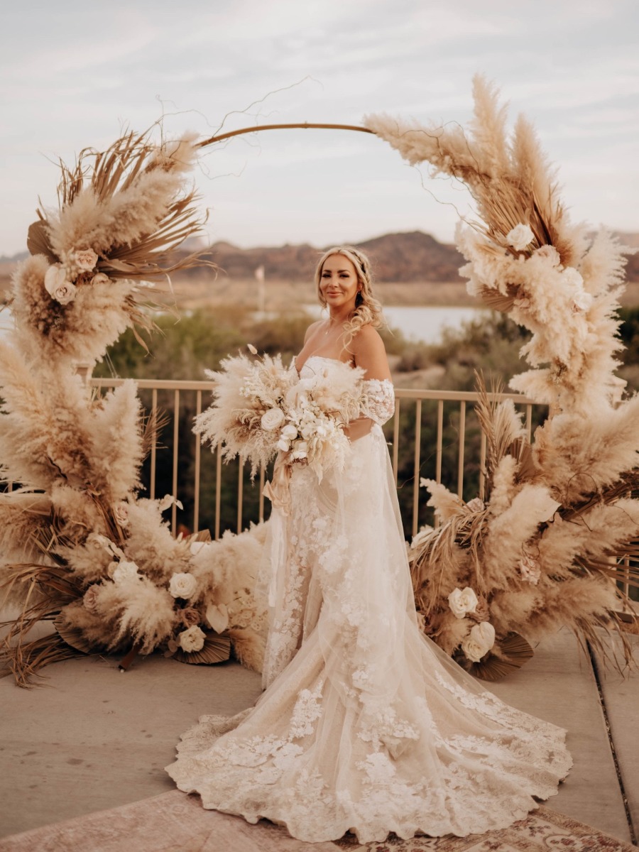 Classy Boho Backyard Wedding In Arizona With A Late Night Churro Cart