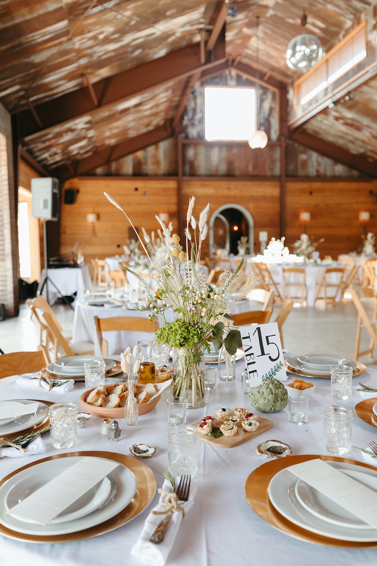 Centerpieces that fit in with your barn venue