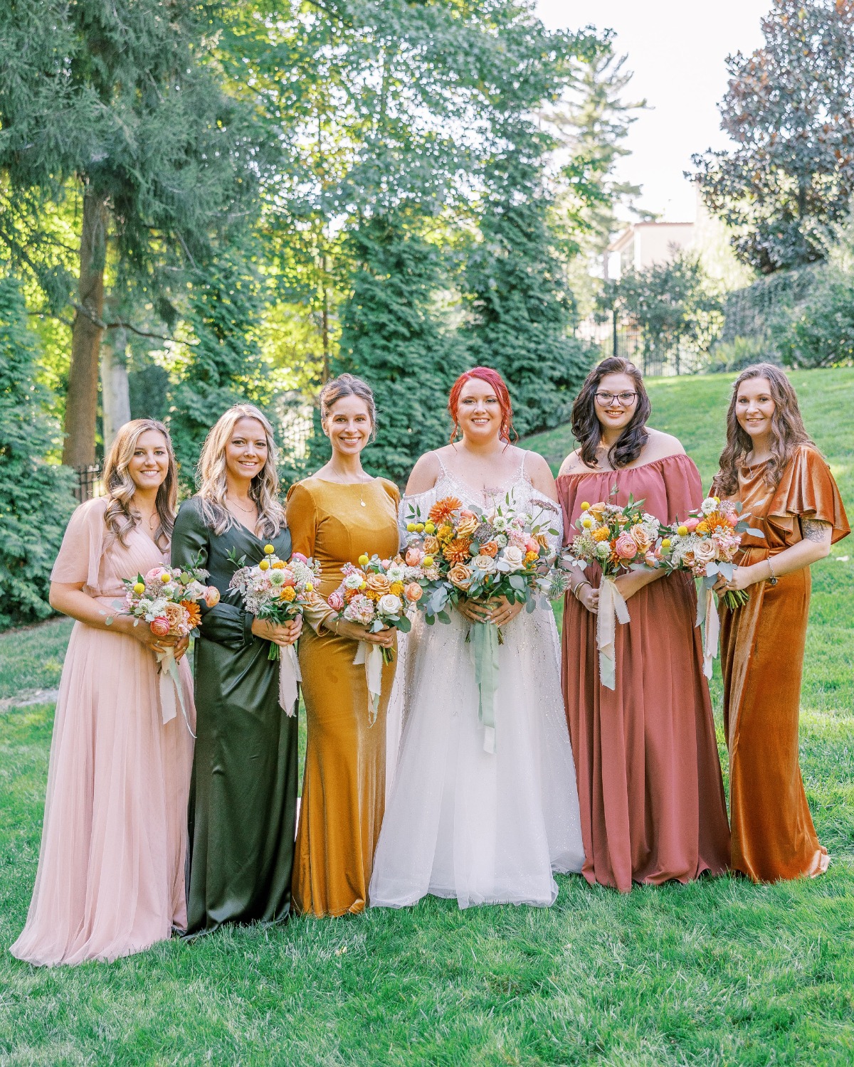 Fall Palette Bridesmaids Dresses
