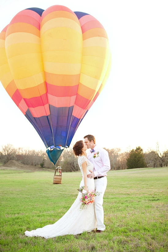 hot air balloon at wedding