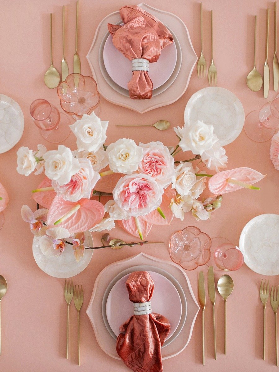 pink table setting