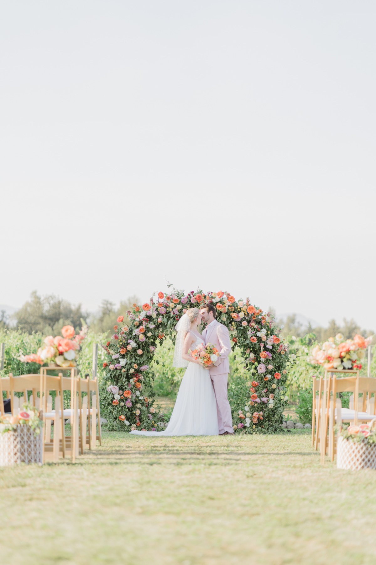 Large wedding arch with flowers