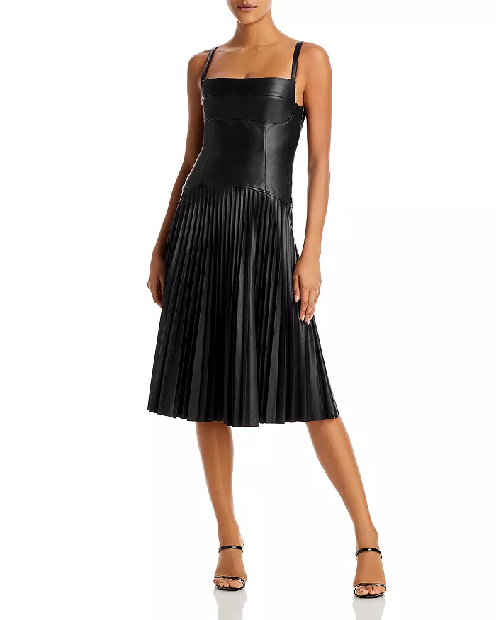 Proenza Schouler White Label Sleeveless Faux Leather Dress - Black