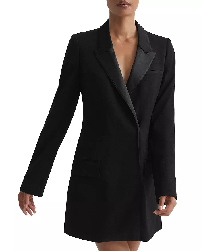 Reiss Salma Tux Mini Dress - Black
