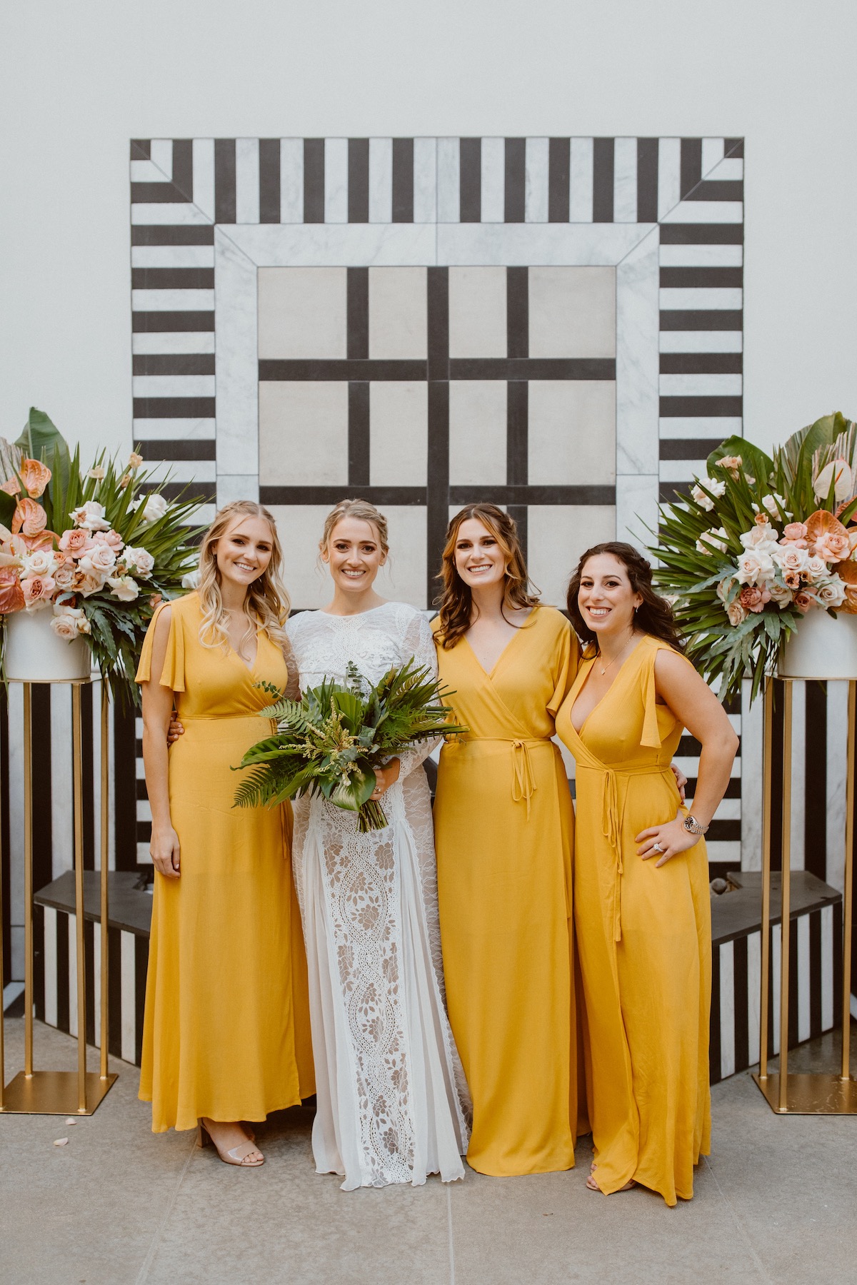 yellow bridesmaids dresses