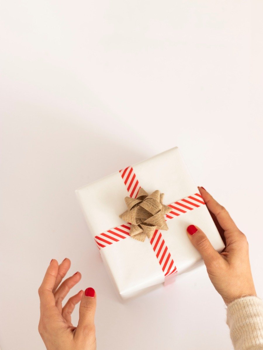peppermint ribbon gift wrap