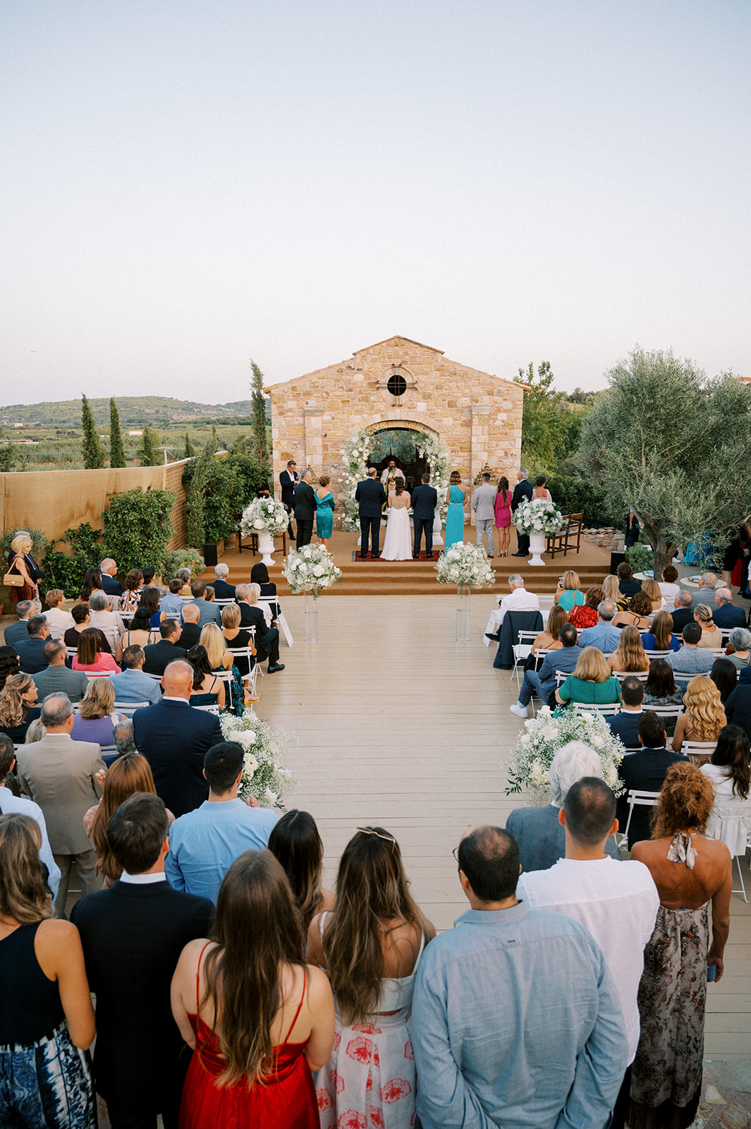 outdoor Greek wedding ceremony