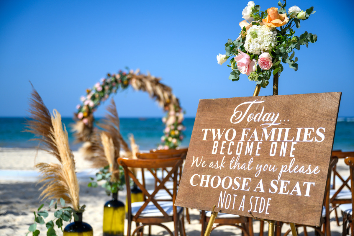 welcome wedding sign