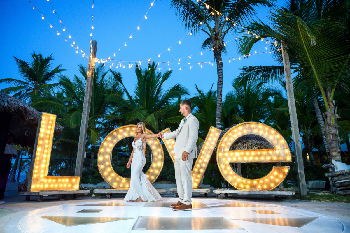 Love Sign at Punta Cana Wedding