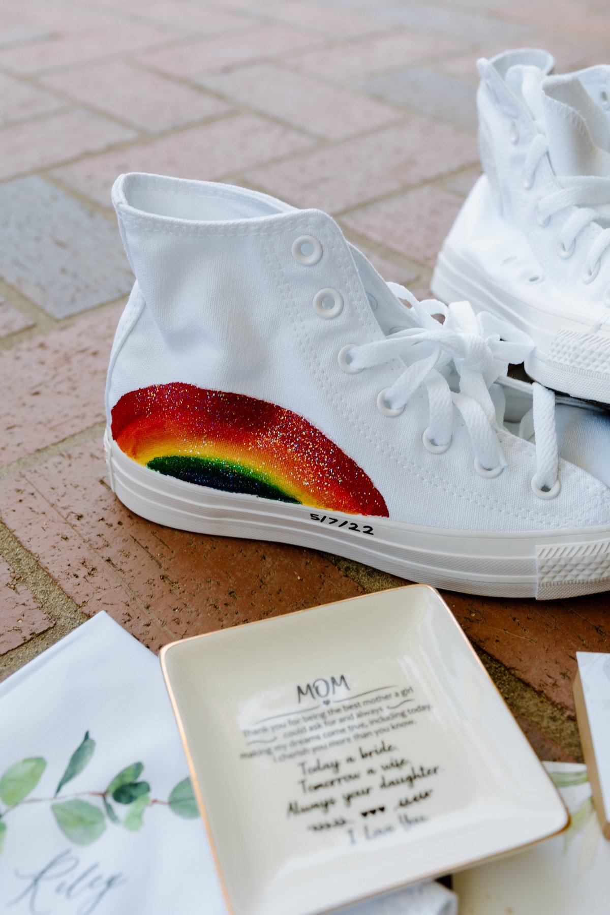 rainbow bridal shoes