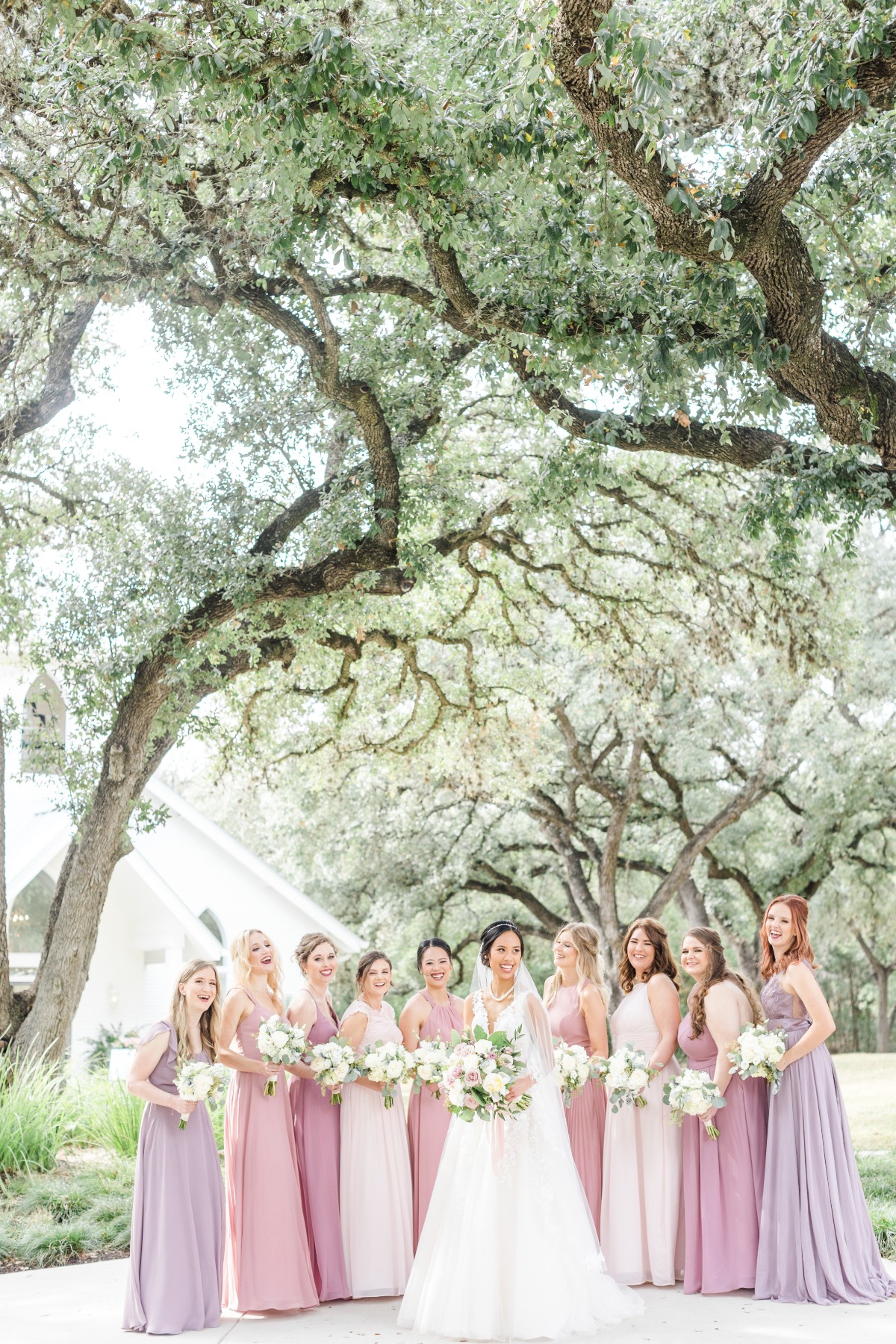 pink and purple bridesmaid dress ideas
