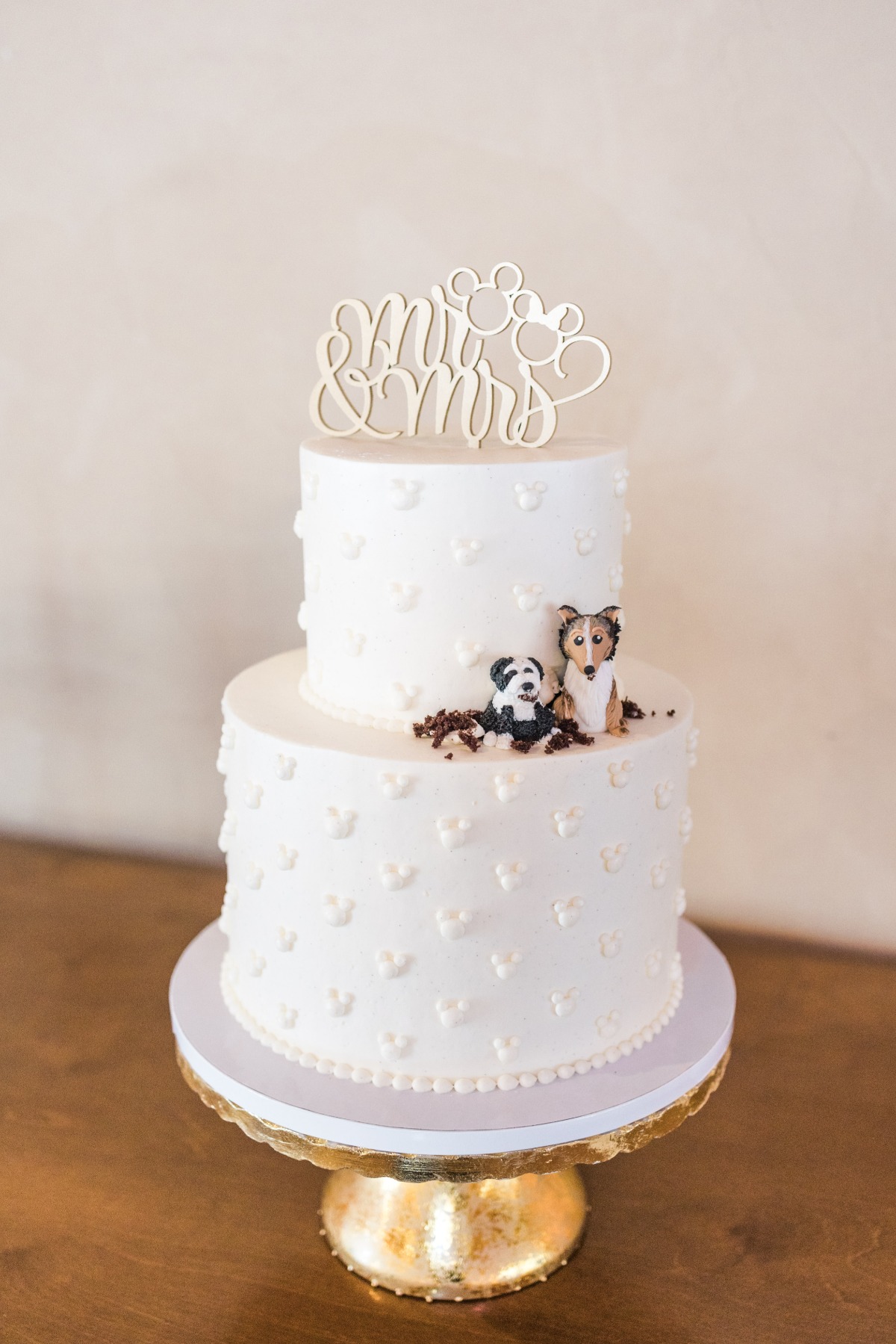 Disney Themed Wedding Cake With Dogs