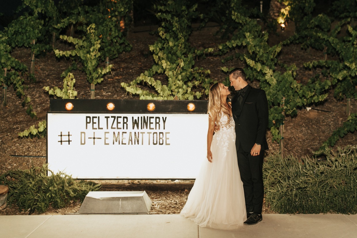Peltzer Winery Marquee Hashtag Sign