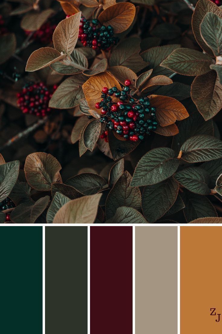 holiday wedding color palette