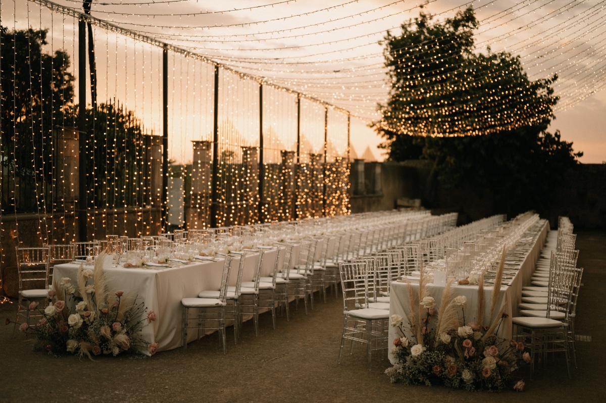 how to set up reception tables without centerpieces