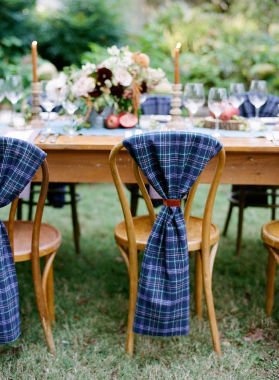 plaid chair covers for wedding