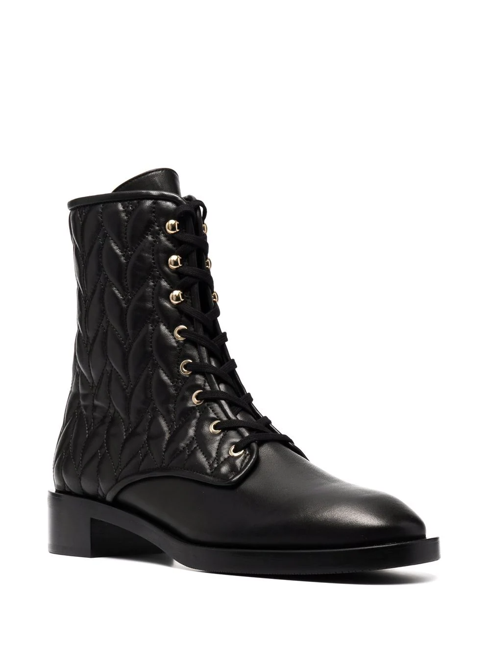 Quilted lace-up boots