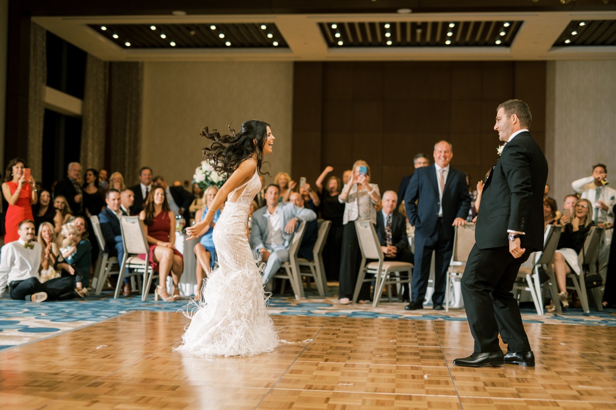 Playful choreographed first dance 