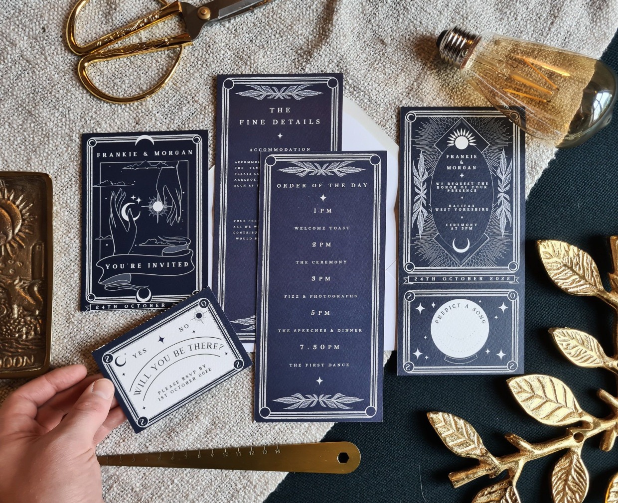 Ouija board wedding invitations