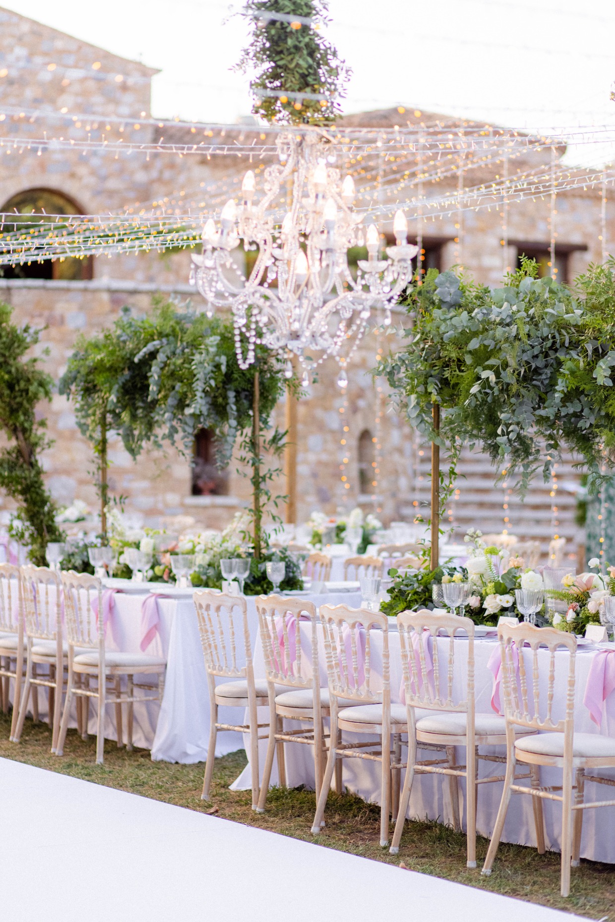 pink and white luxury wedding