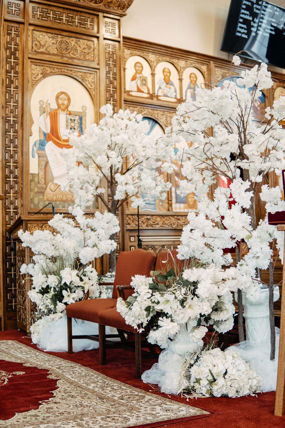 large church floral installation