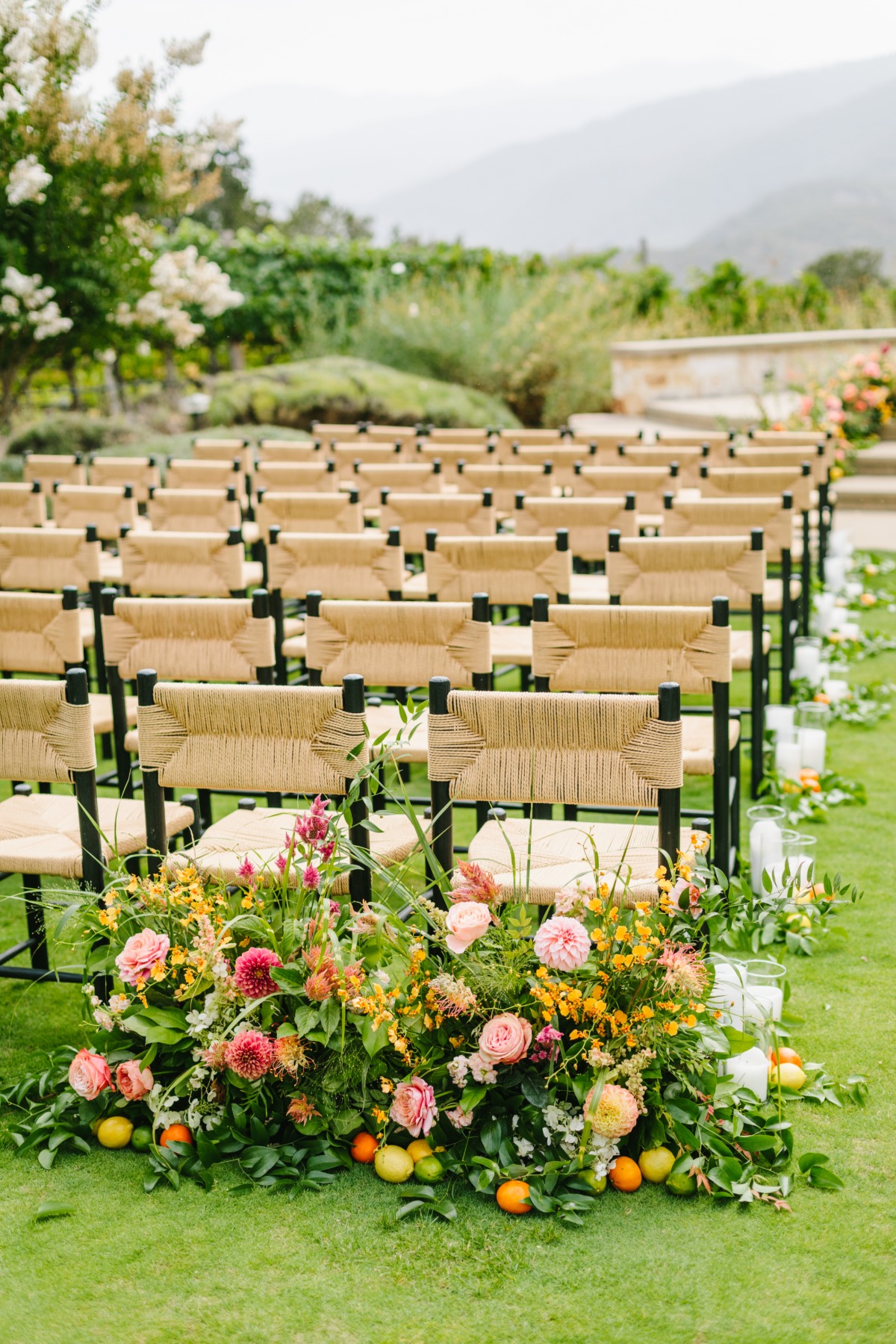 flowers wedding aisle