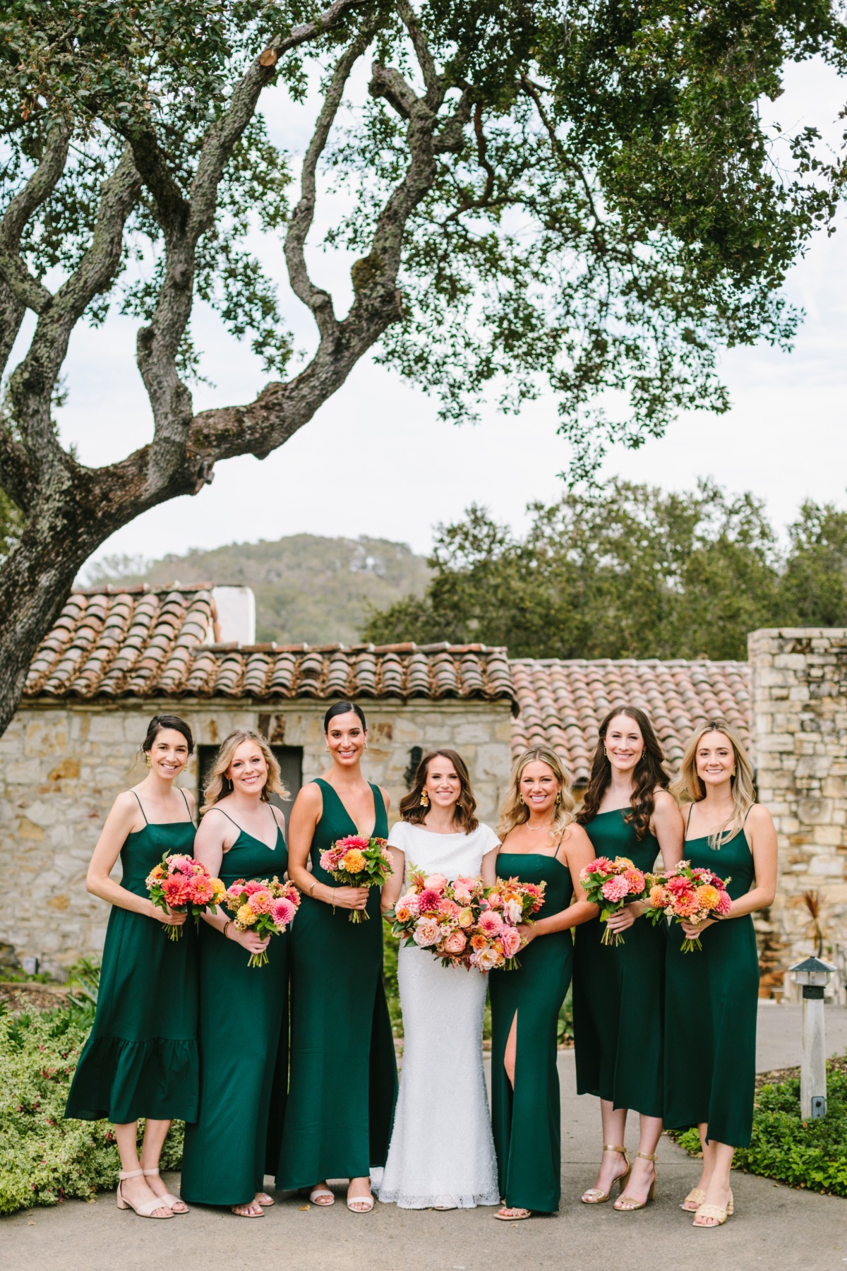 emerald green bridesmaids dresses
