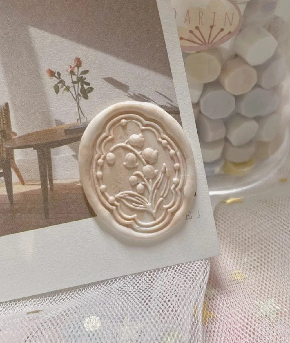 oval floral wax seal for wedding invitations