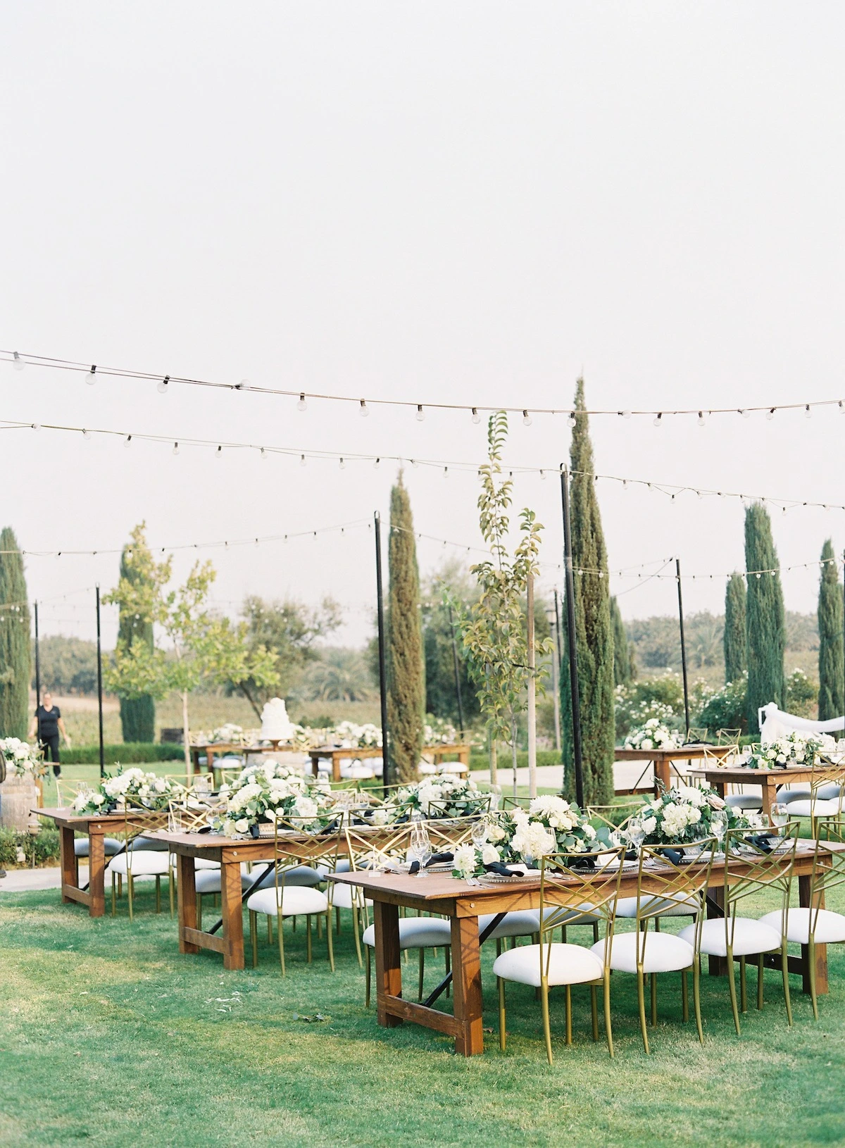 gorgeous vineyard farm table wedding reception