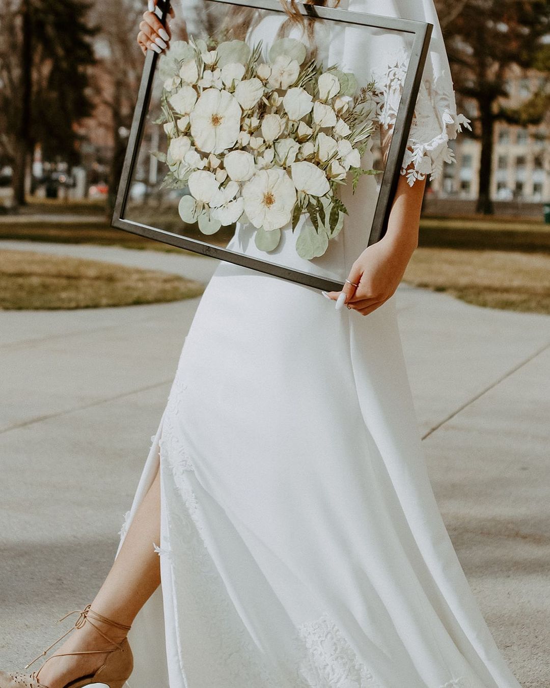 pressed flower arrangement