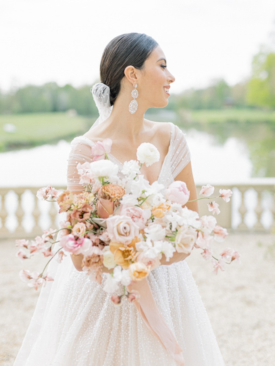 organic pink and peach bouquet