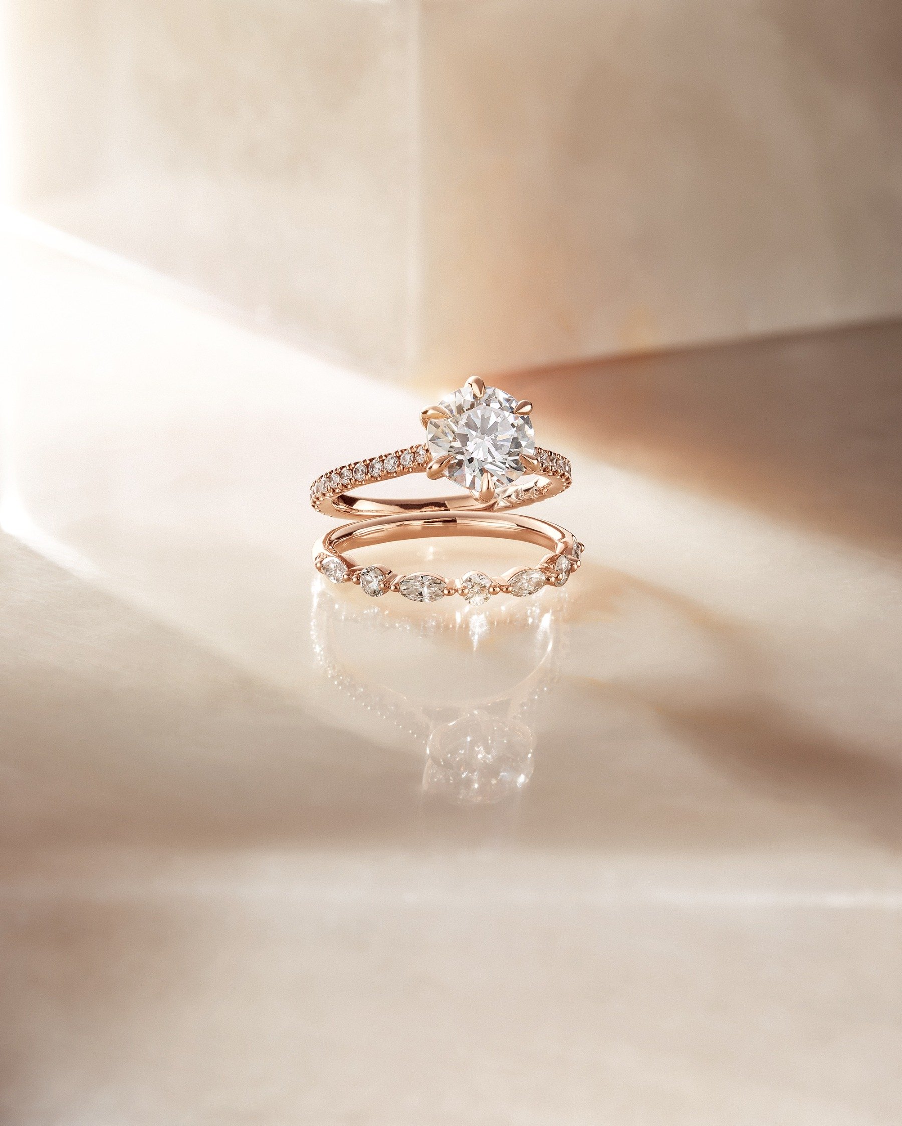 Rose Gold Intricate Wedding Rings