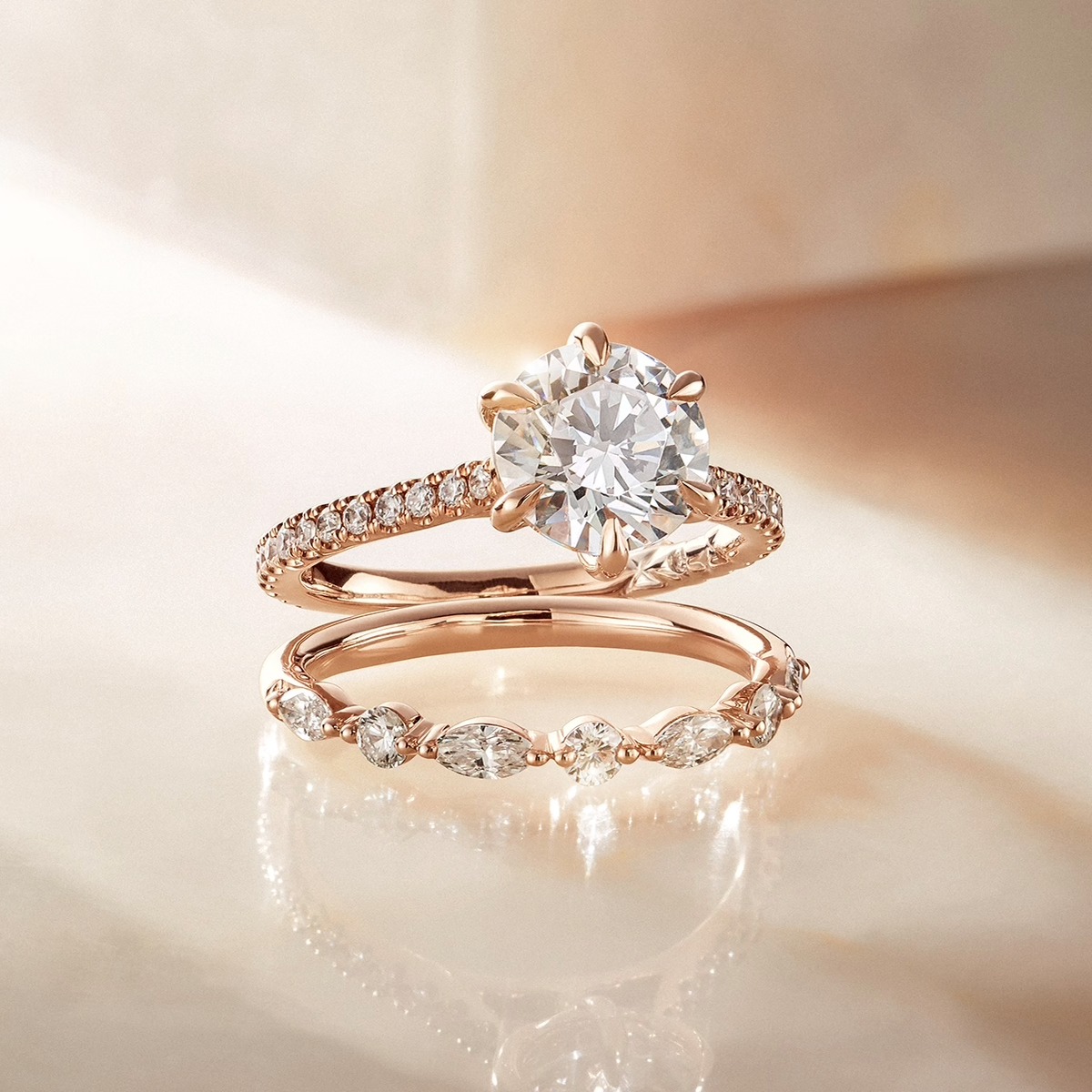 rose gold solitaire engagement ring by A Jaffe