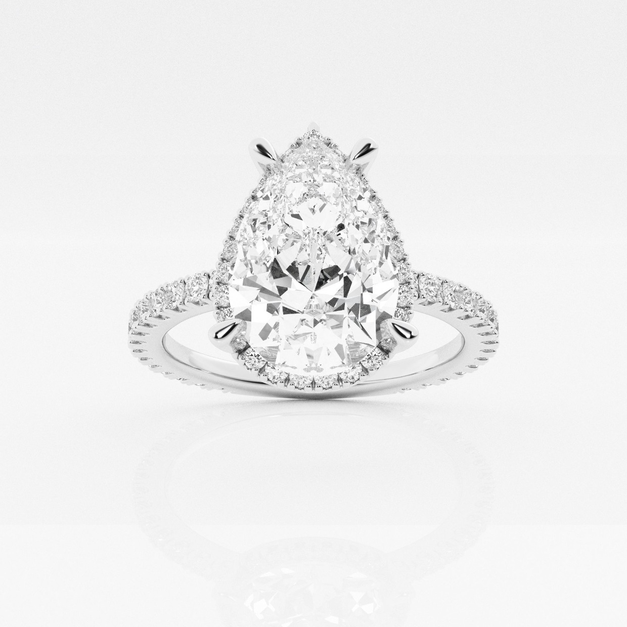 Badgley Mischka Colorless 3 3_4 ctw Pear Lab Grown Diamond Halo Engagement Ring Platinum EF, VS2+