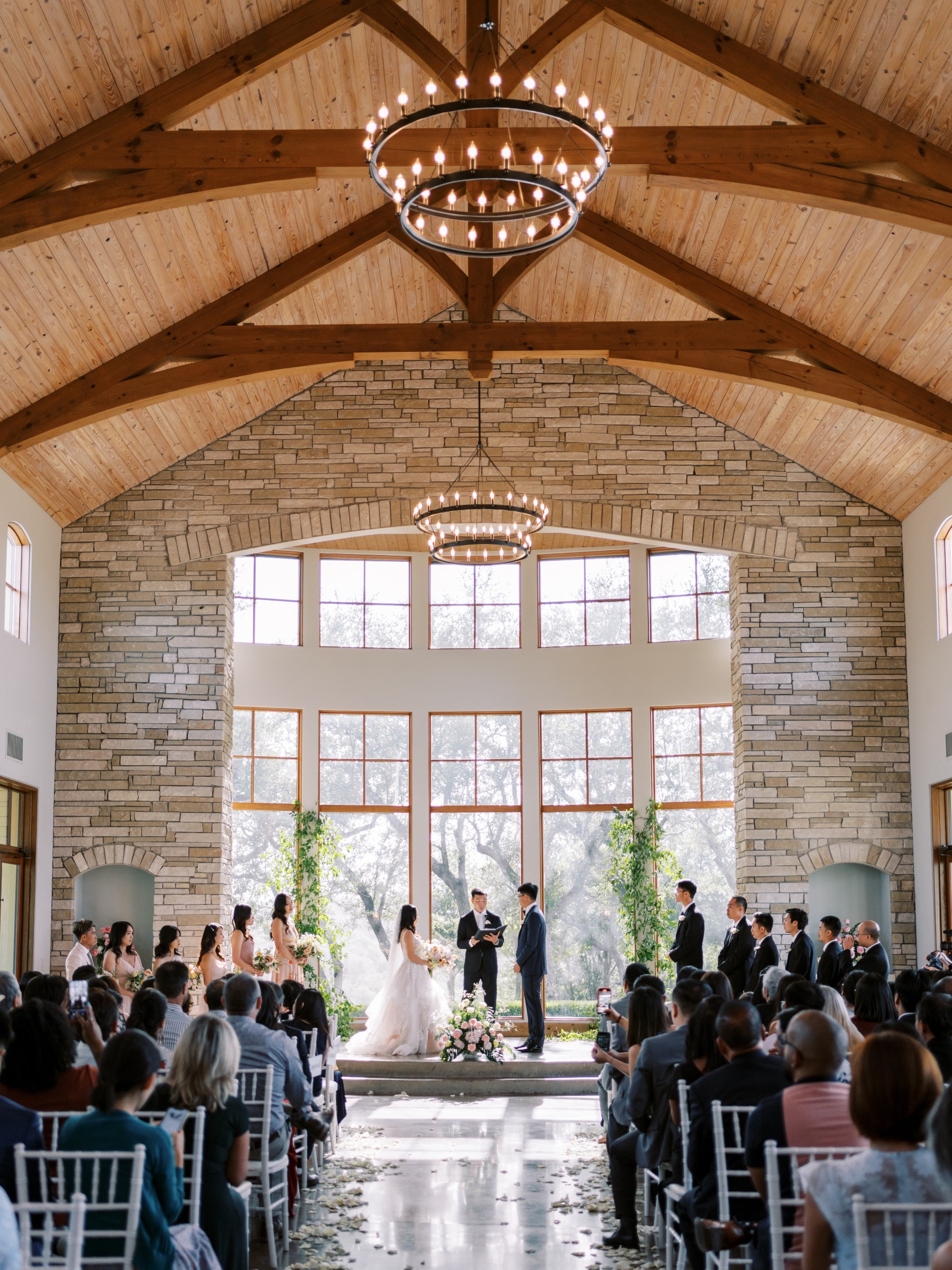 how to style a ceremony with high ceilings