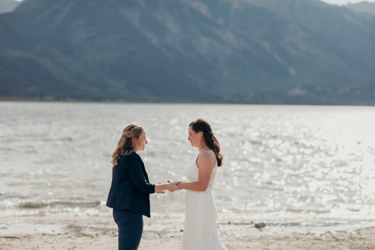 lakefront wedding ceremony