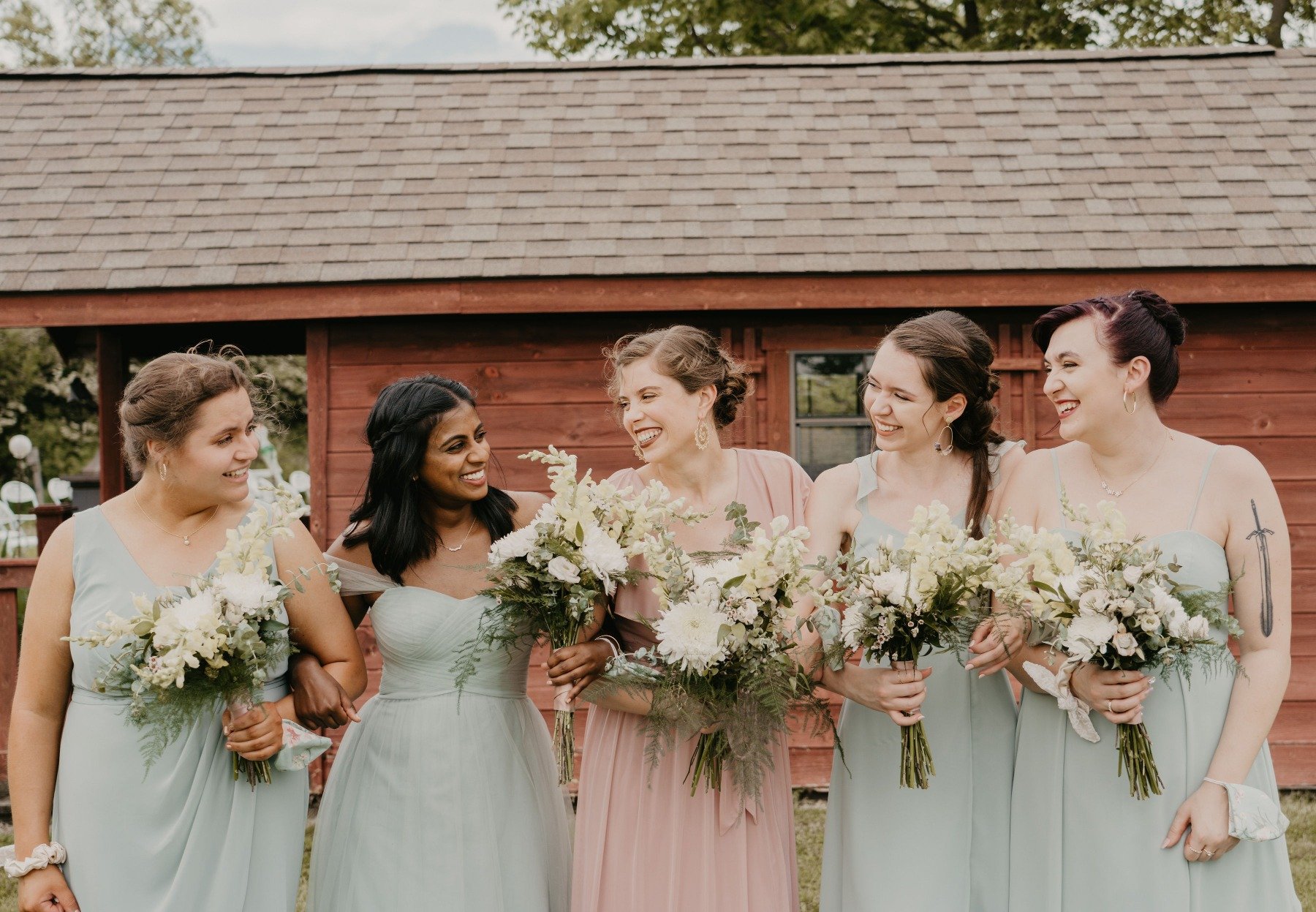 Bridal party at Glass Rooster Cannery