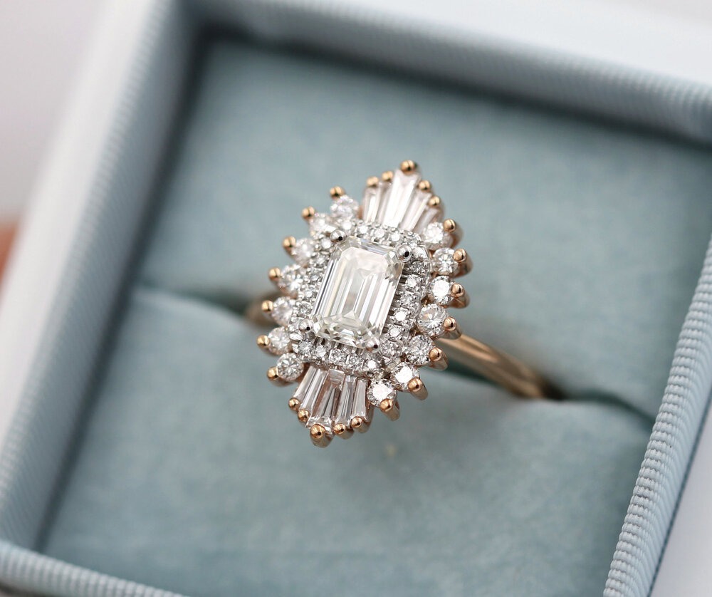Emerald Cut Lindy, all diamonds — Heidi Gibson