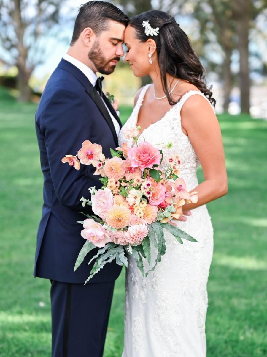 A tropical California wedding with a fun bubble exit