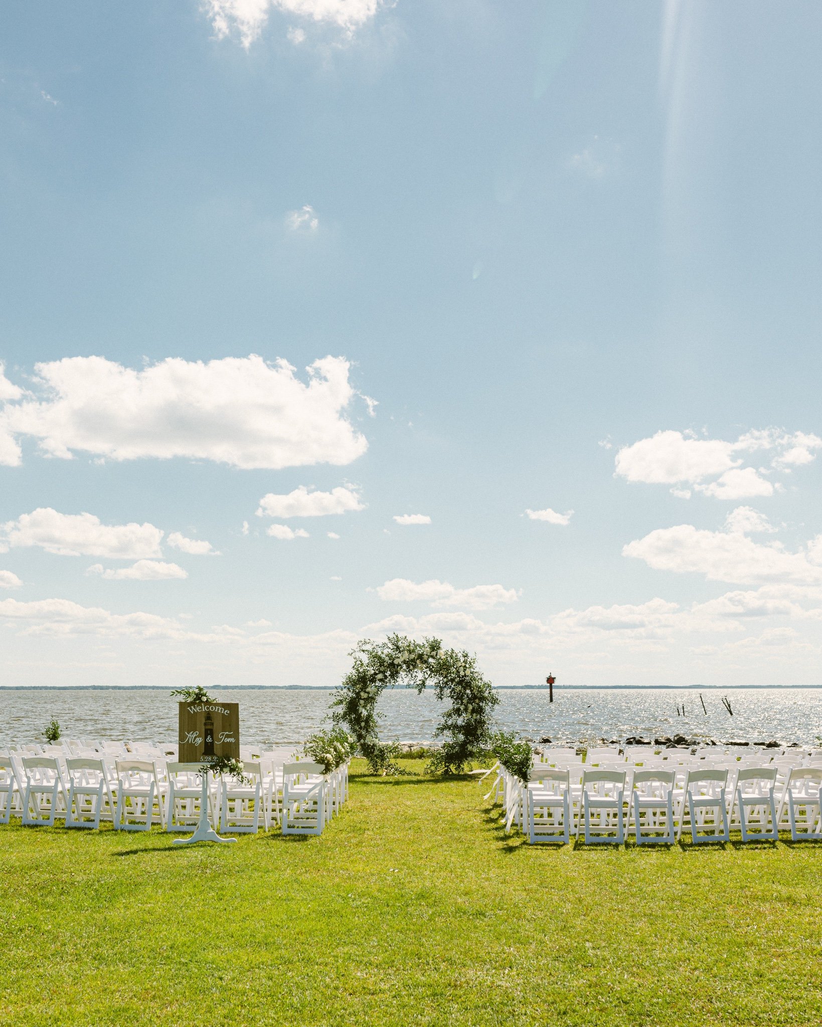 seaside wedding ceremony set-up