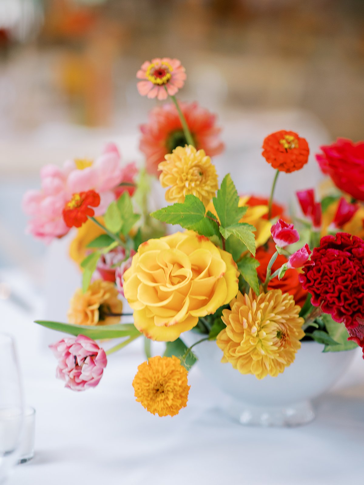 bright color wedding arrangements