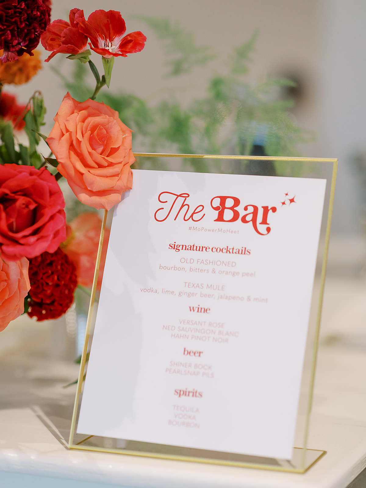 custom wedding bar menu