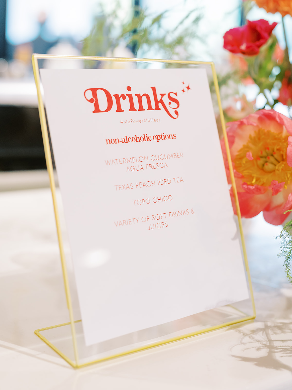 custom non-alcoholic wedding bar menu