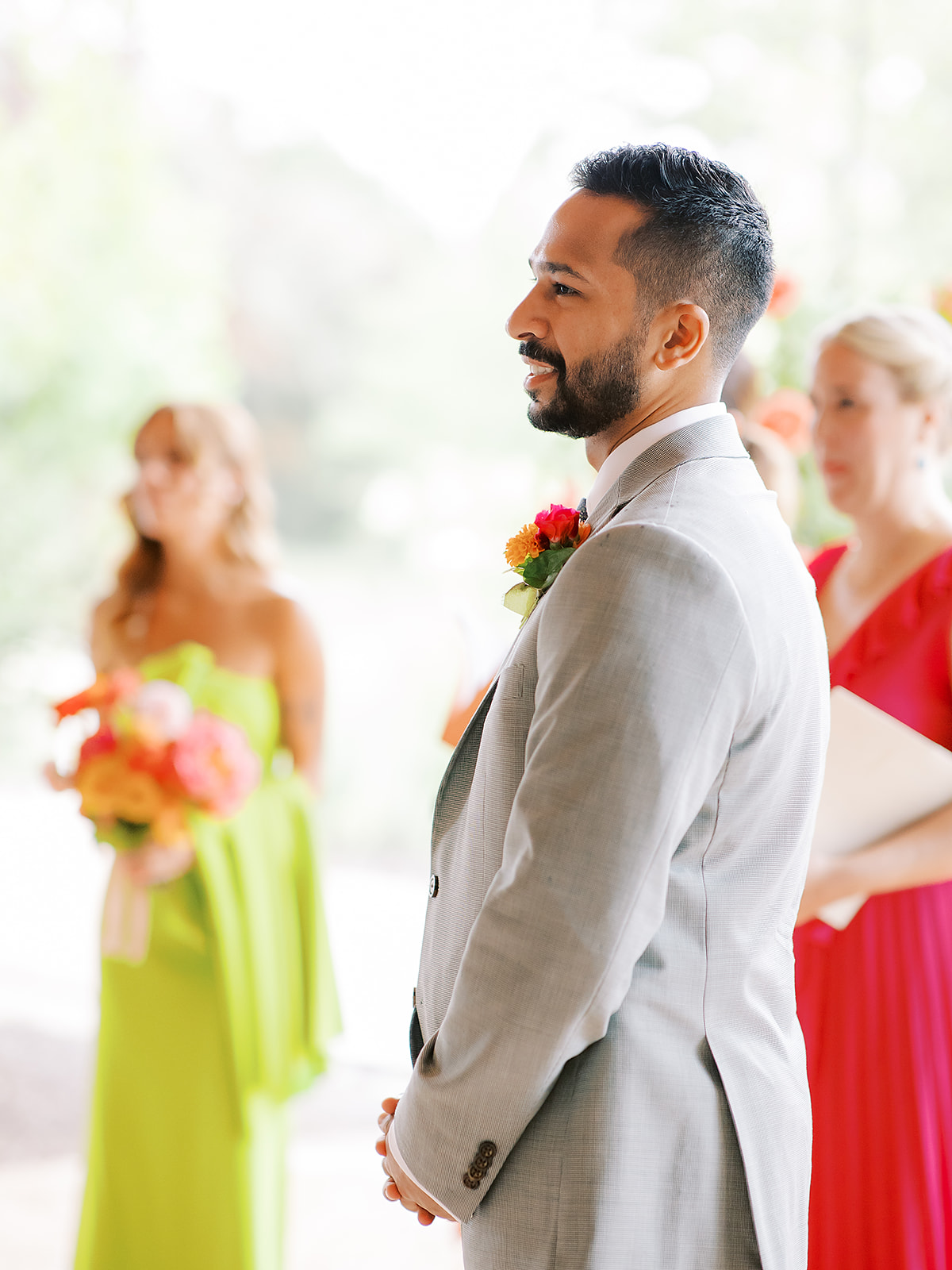 light gray suit for groom