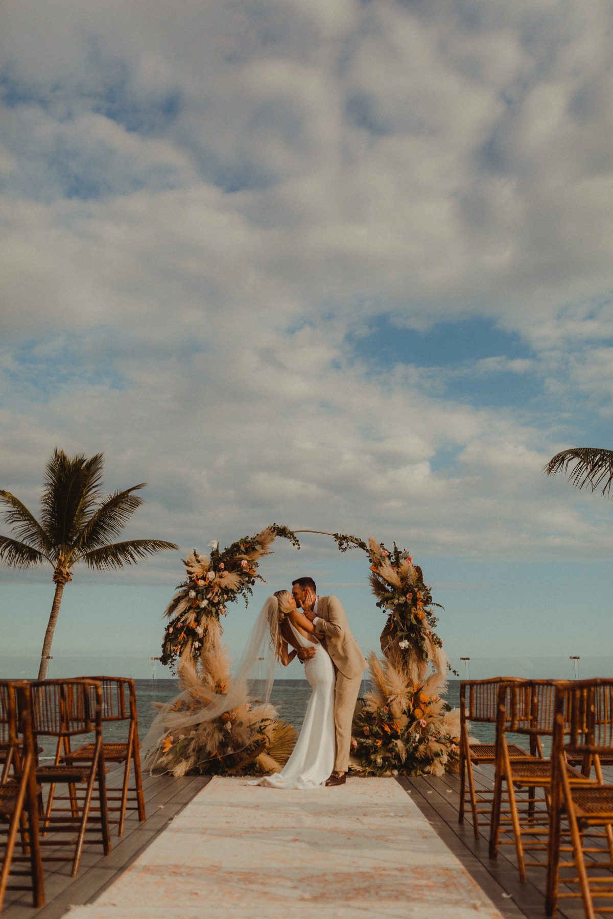 beachfront wedding ceremony setup