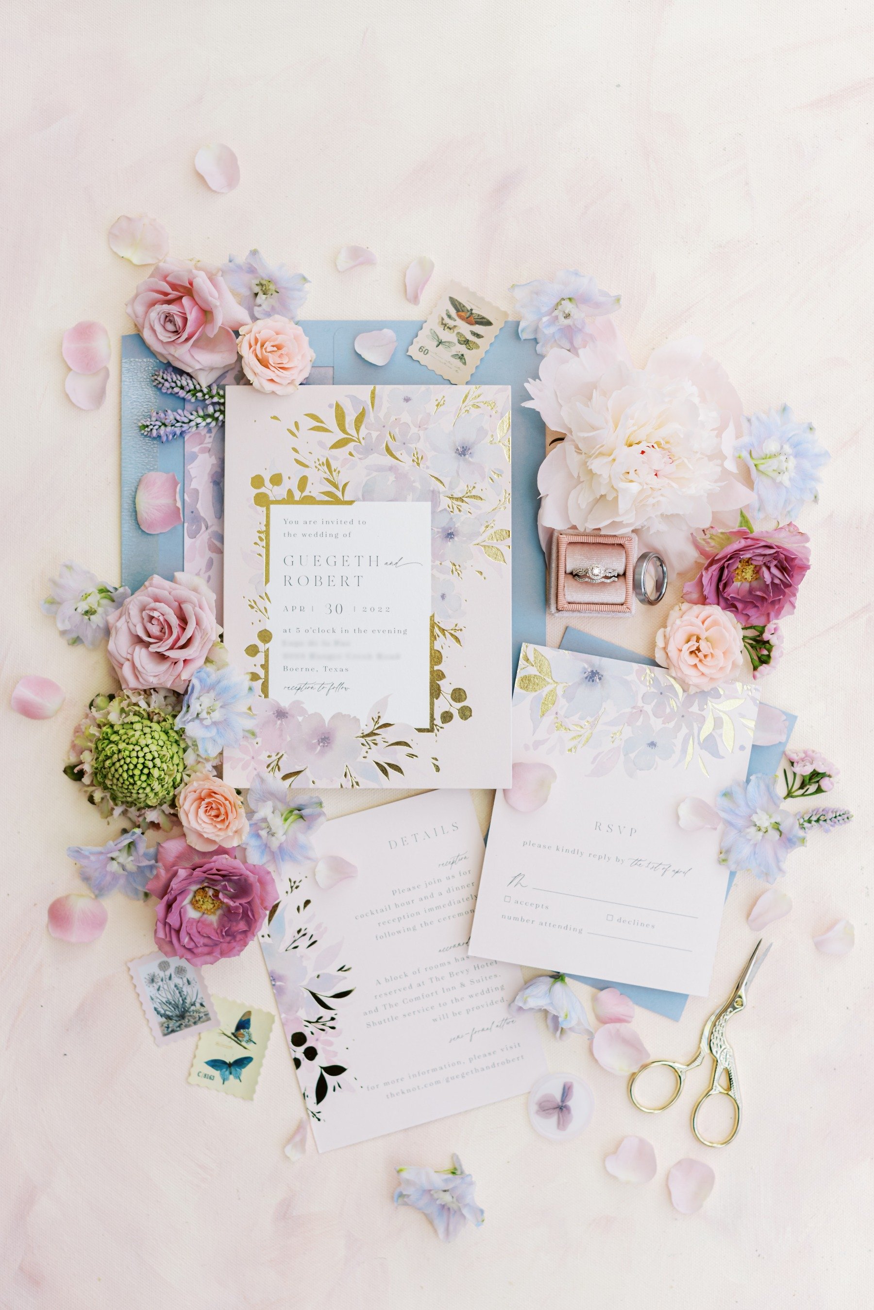 pastel wedding invitations