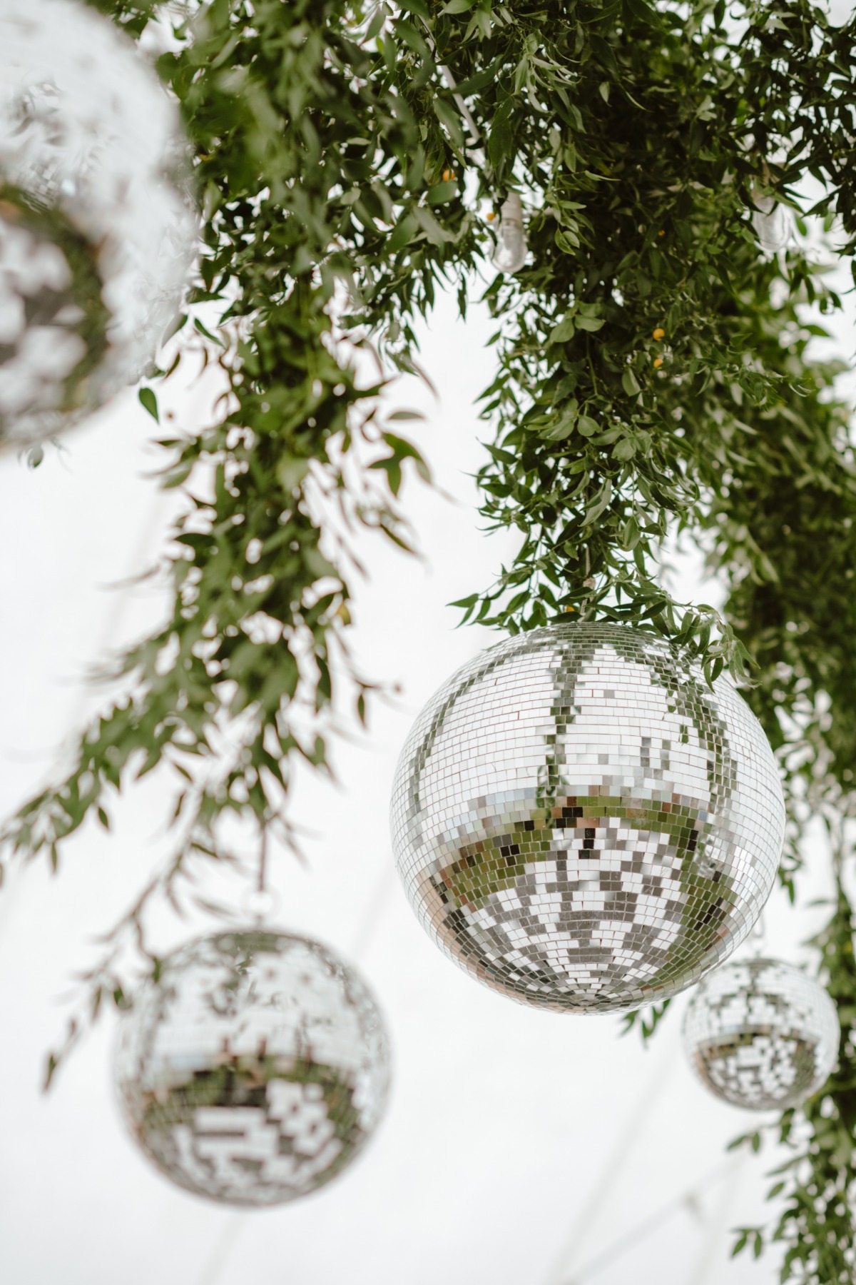 using disco balls in your floral structures