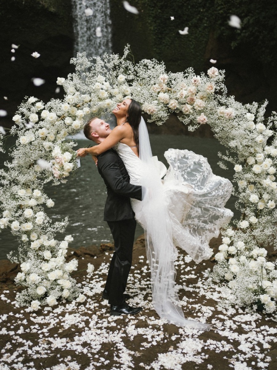 A Dream Elopement In Front Of A Waterfall In Bali For $2.9K